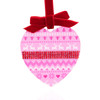 Folklore Pink Heart with Crystal Stones Christmas Tree Ornament Holiday Decorations