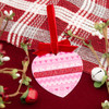 Folklore Pink Heart with Crystal Stones Christmas Tree Ornament Holiday Decorations