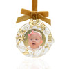 White and Gold Baby Wreath Photo Christmas Tree Ornament Holiday Decorations