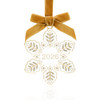 White and Gold Dated Snowflake with Crystals Christmas Tree Ornament Holiday Decorations