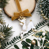 White and Gold Reindeer Christmas Tree Ornament Holiday Decorations