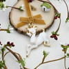 White and Gold Reindeer Christmas Tree Ornament Holiday Decorations