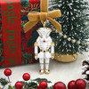 White and Gold Nutcracker Christmas Tree Ornament Holiday Decorations