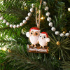 Happy Owlidays Woodland Owls  Goldtone Tree Ornament Holiday Decorations