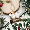 Happy Owlidays Woodland Owls  Goldtone Tree Ornament Holiday Decorations