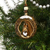 Woodland Squirrel with Faux Fur Tail Goldtone Tree Ornament Holiday Decorations