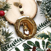 Woodland Squirrel with Faux Fur Tail Goldtone Tree Ornament Holiday Decorations