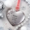 Sister Heart Family Christmas Tree Ornament