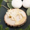 Rocking Horse Teddy Gold Ornament 
