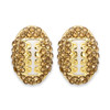 Football & Helmet Stud Earring Set – Gold Tone with Topaz Crystal Footballs