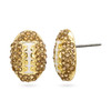 Football & Helmet Stud Earring Set – Gold Tone with Topaz Crystal Footballs