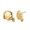 Football & Helmet Stud Earring Set – Gold Tone with Topaz Crystal Footballs