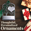tree memorial funeral engravable pewter christmas ornament