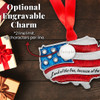 Land of the Free Because of the Brave United States Map Metal Ornament with Glitter and Crystals