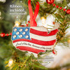 Land of the Free Because of the Brave United States Map Metal Ornament with Glitter and Crystals