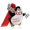 Penguin with Scarf Pewter Metal Christmas Ornament