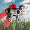 Christmas Cow with Bell Pewter Metal