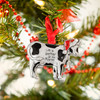 Christmas Cow with Bell Pewter Metal