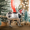 Christmas Cow with Bell Pewter Metal