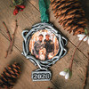 Antler Wreath Pewter Christmas Ornament