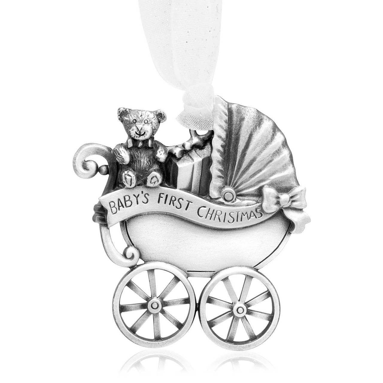Baby's First Christmas Genuine Pewter Baby Carraige - Gloria Duchin