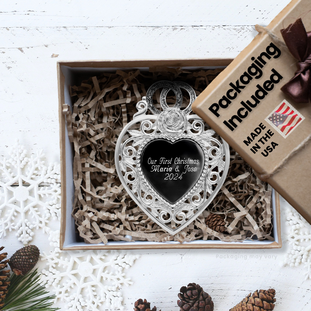 Silver Wedding Heart Keepsake Ornament - Gloria Duchin