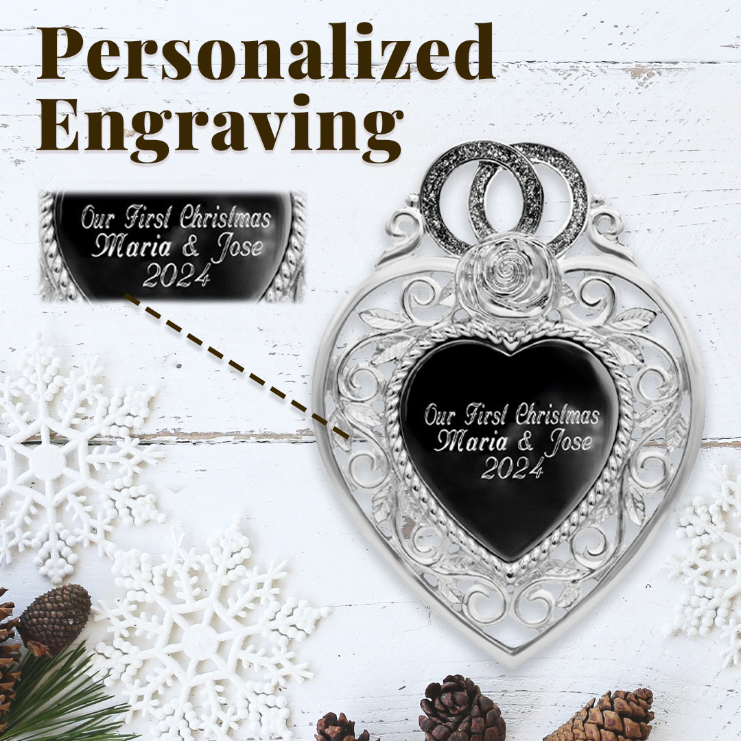 Silver Wedding Heart Keepsake Ornament - Gloria Duchin