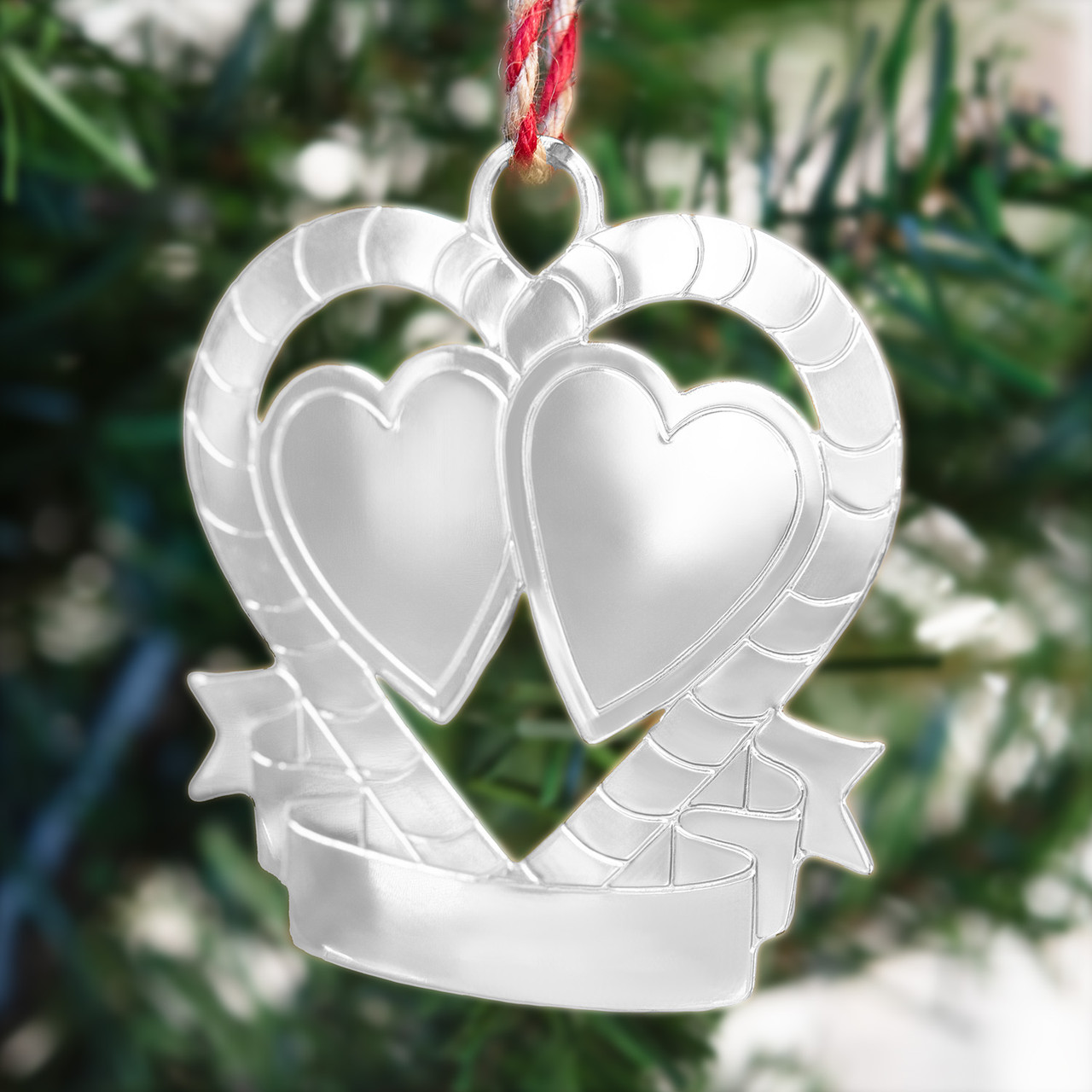 Fermaglio Per Capelli A Doppio Cuore Aperto – Placcato Argento Con Cristalli, 75 Mm – Accessorio Elegante Per Matrimoni E Feste