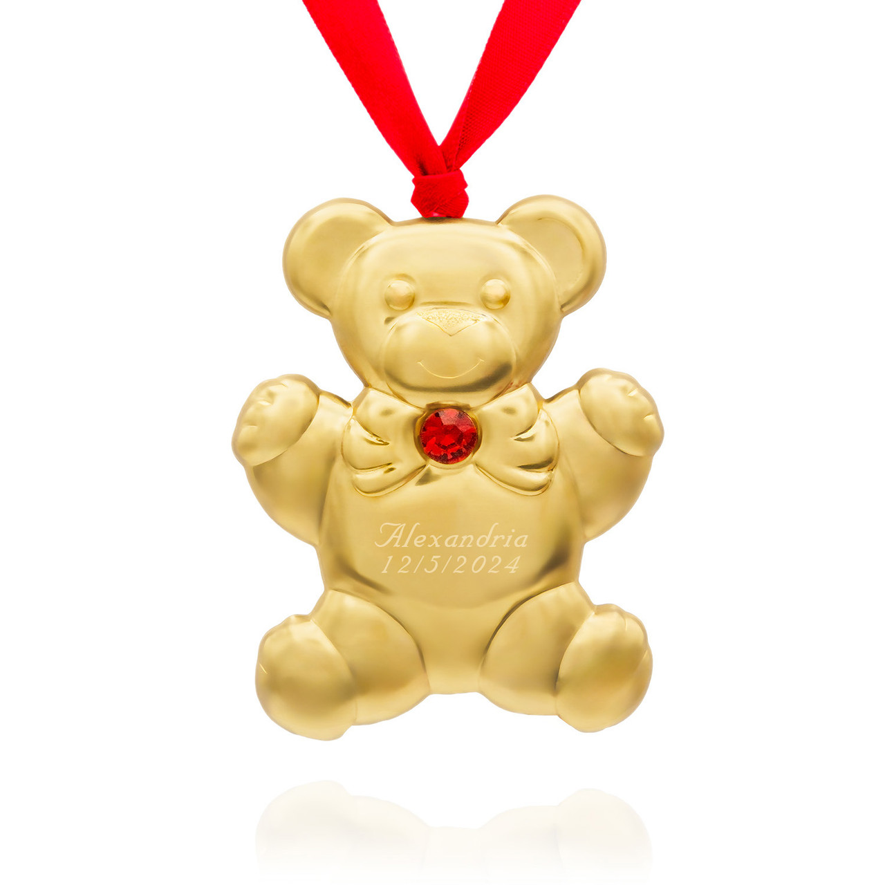 Gold Crystal Birthstone Teddy Bear Ornament - Gloria Duchin