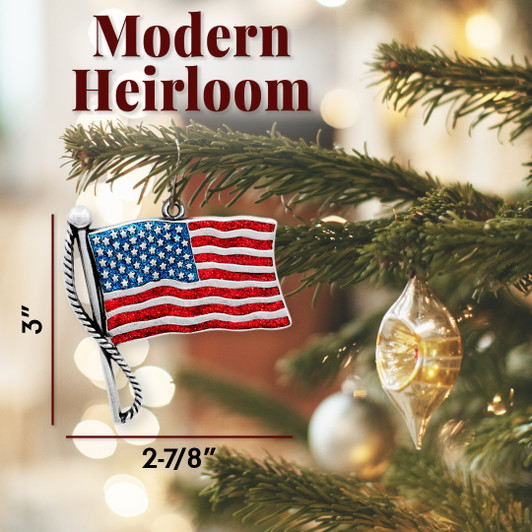 American Flag Christmas Ornament