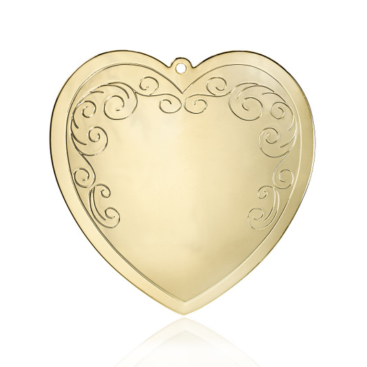 Swirl Gold Metal Heart Ornament