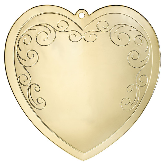 Swirl Gold Metal Heart Ornament