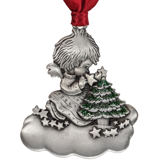 Genuine Pewter Angel with Tree Ornament