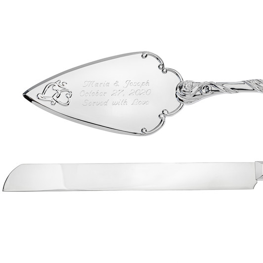 Wedding Personalized Knife and Server Cake Cutting Set Giftware
