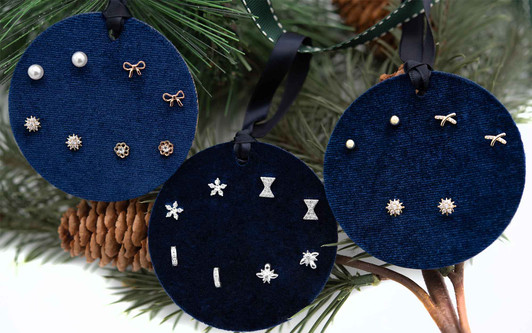 Velvet Ornament Design Stud Earring Set Stocking Stuffer