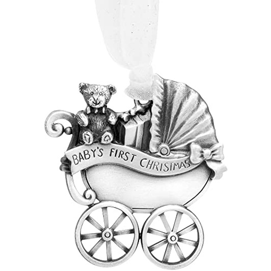 Baby's First Christmas Genuine Pewter Baby Carraige
