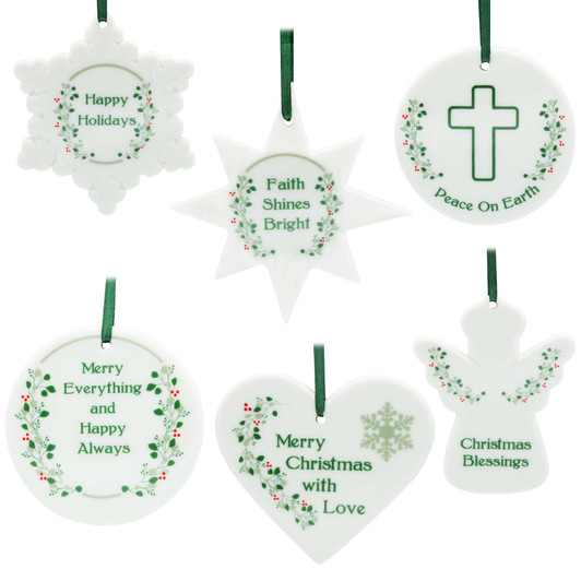 Merry Christmas with Love Heart Ceramic Ornament