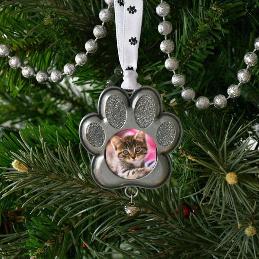 Pewter Metal Pet Kitten Paw Picture Photo Frame Ornament