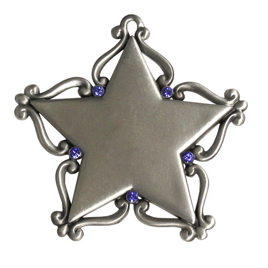 star ornament-gift-sapphire crystals-christmas tree decorations-military gifts