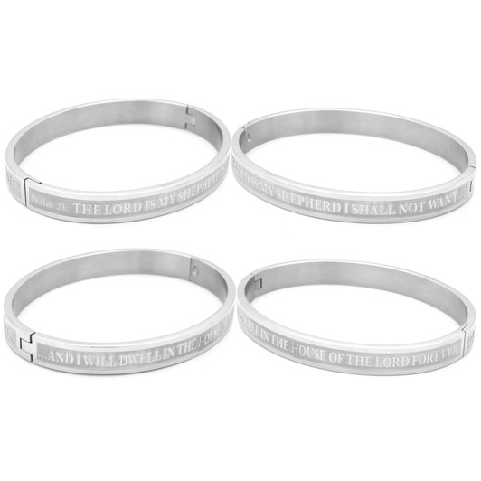 Lord's Prayer Inspirational Stainless Steel Cuff Bracelet