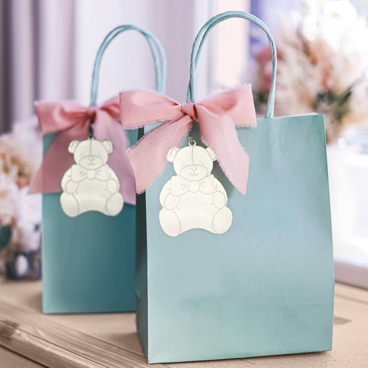 Teddy Bear Gold Metal Christmas Tree Ornament