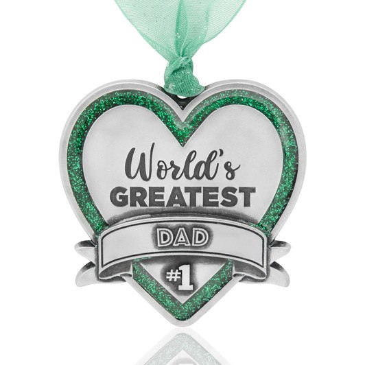 gifts for father's day-worlds greatest dad-heart ornament