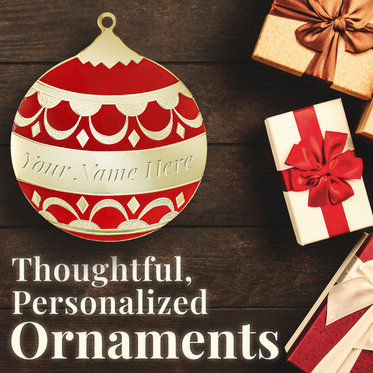 Green Enamel Ball Engraveable Gold Metal Custom Ornament