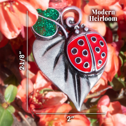 Ladybug on Leaf Ornament