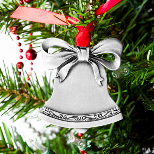 Genuine Pewter Bell Ornament Wedding Christmas Bells