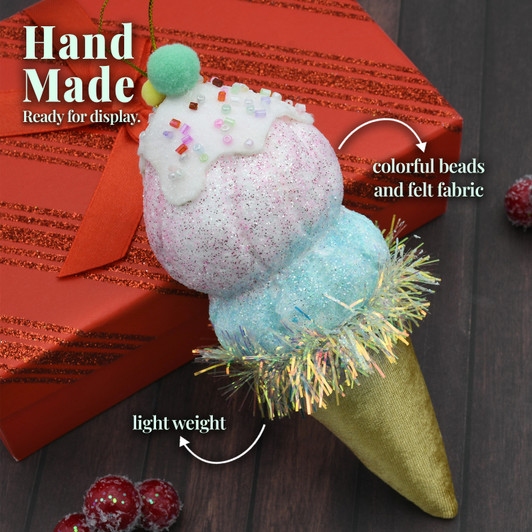 Strawberry Pink Ice Cream Cone 