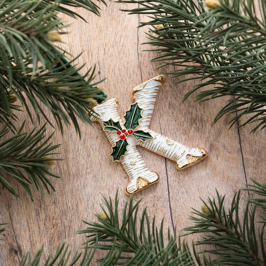  Vintage Inspired Initial Ornament - K