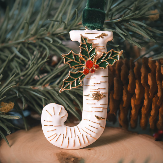 Vintage Inspired Initial Ornament - J