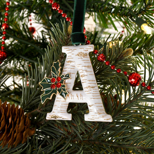 Vintage Inspired Initial Ornament - A