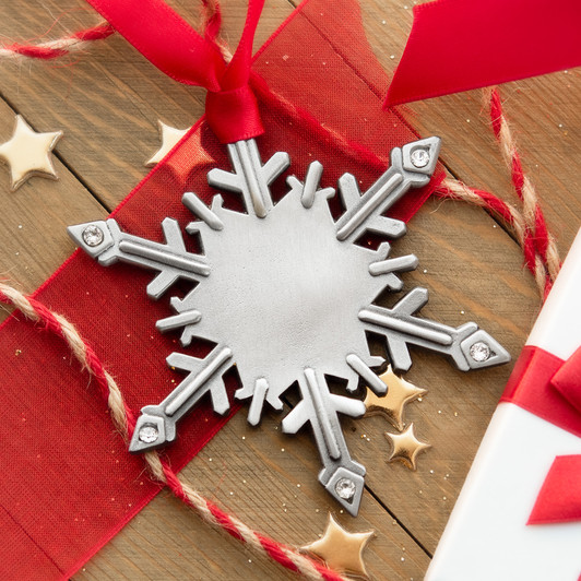 Genuine Pewter Snowflake with Austrian Crystals